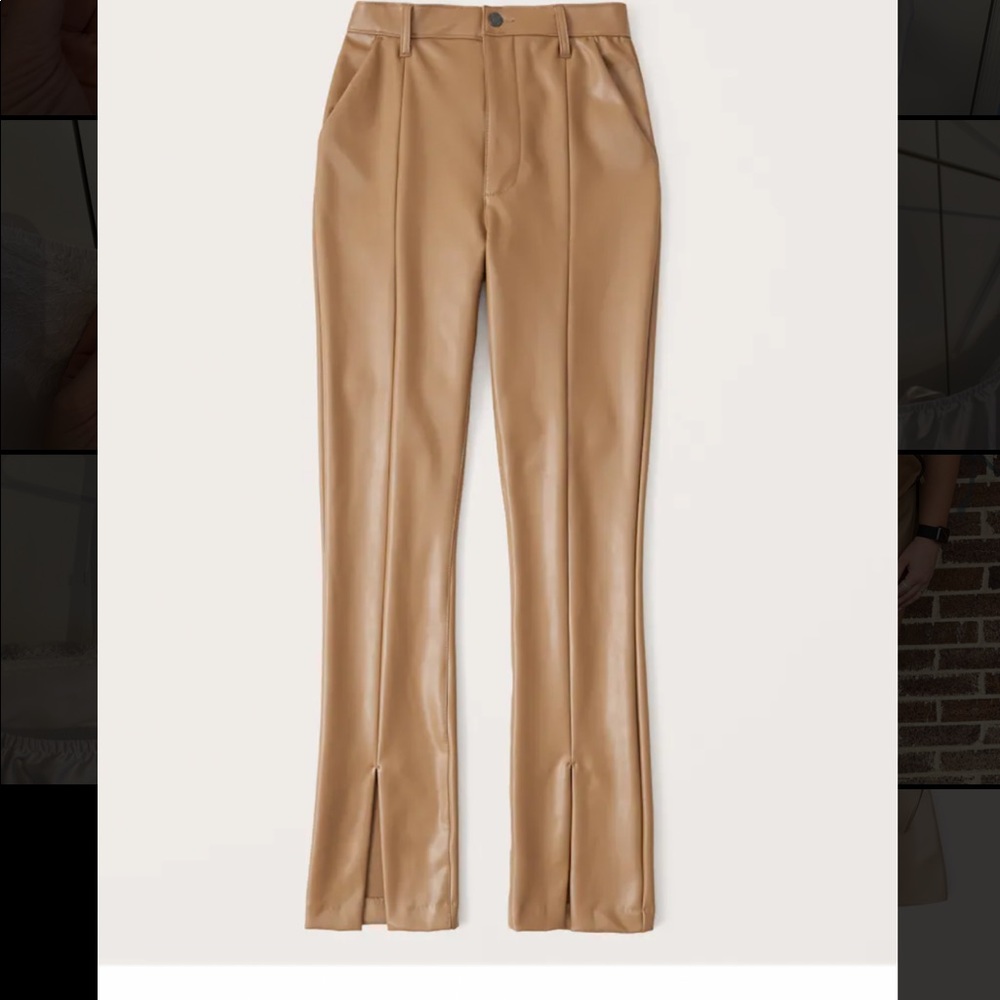 Abercrombie Curve Love Vegan Faux Leather Split Hem Pants Size 18 34W